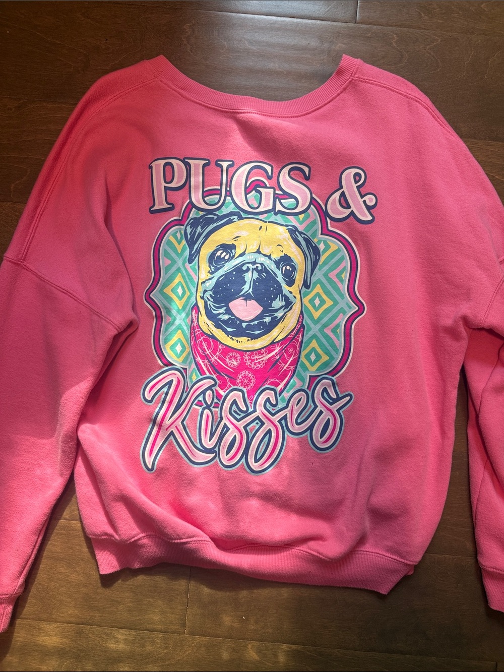 Pugs & Kisses Pink Dog Lover Sweatshirt